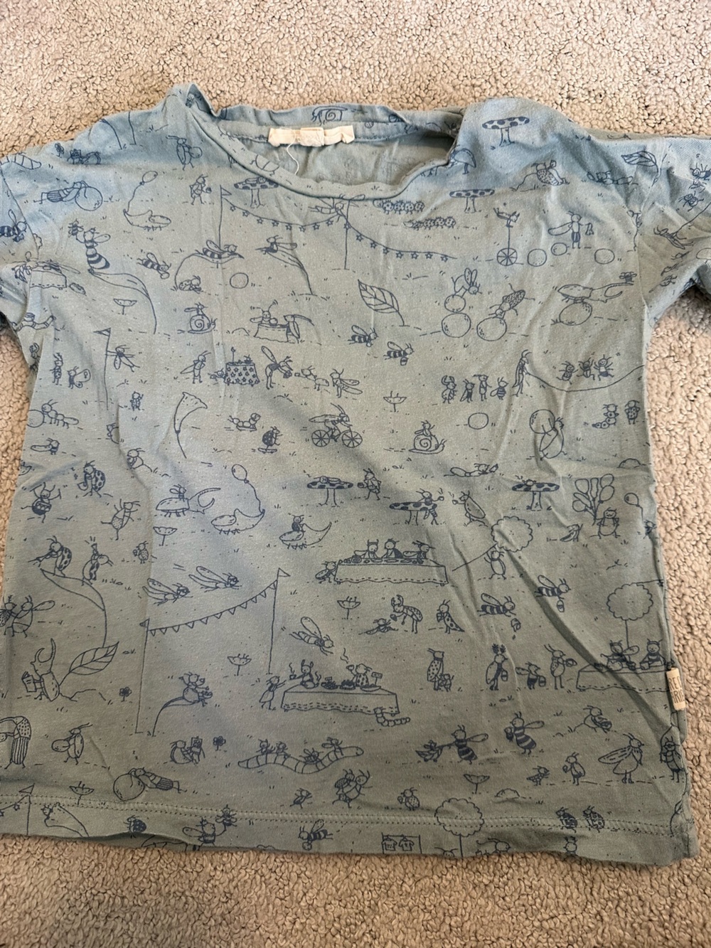 Kids' Blue Cartoon Print Bedding Top